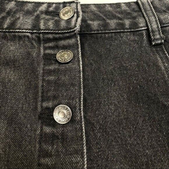 Forever 21 Women's Size Small Black Denim Button Front Y2K Skirt 50B2 - Picture 4 of 7